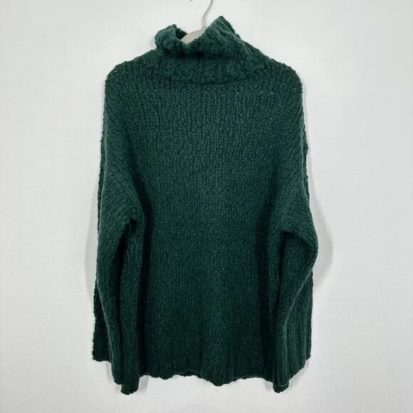 J. Crew Women's Green Oversized turtleneck sweater in textured yarn L/XL NWT - Picture 6 of 6